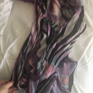 Purple and pink scarf with fringe